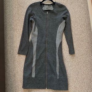 Theory grey zip up dress